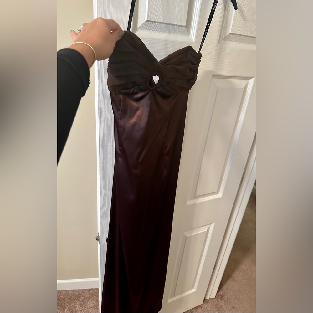 Deep Brown Strapless Formal